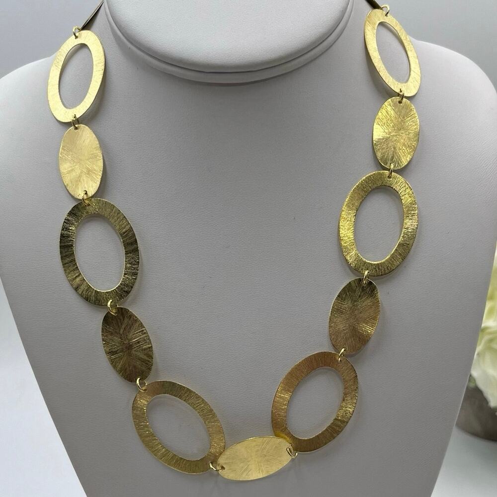 Rivka Friedman classic 18K gold clad large oval link‎ statement necklace luxury